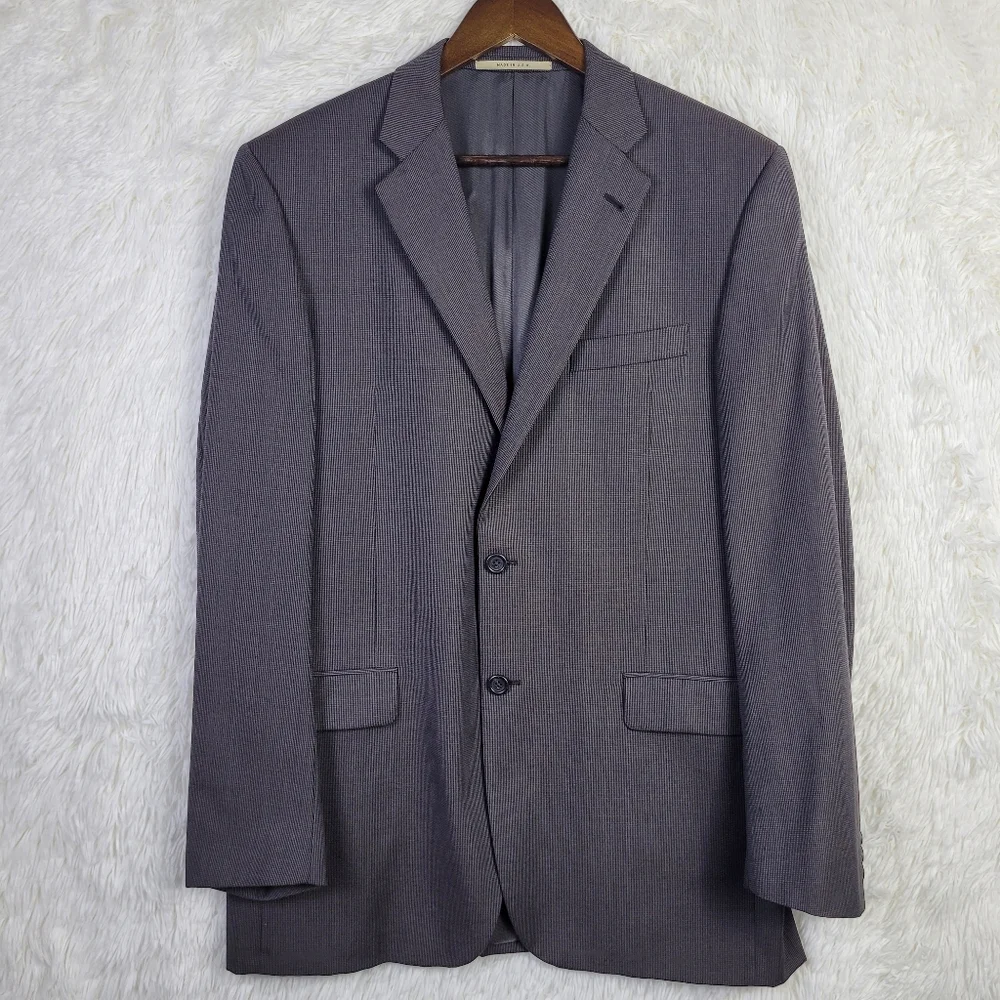 42L Burberry London Dark Brown Houndstooth Wool Blazer‎ Luxury Y2K 90s
